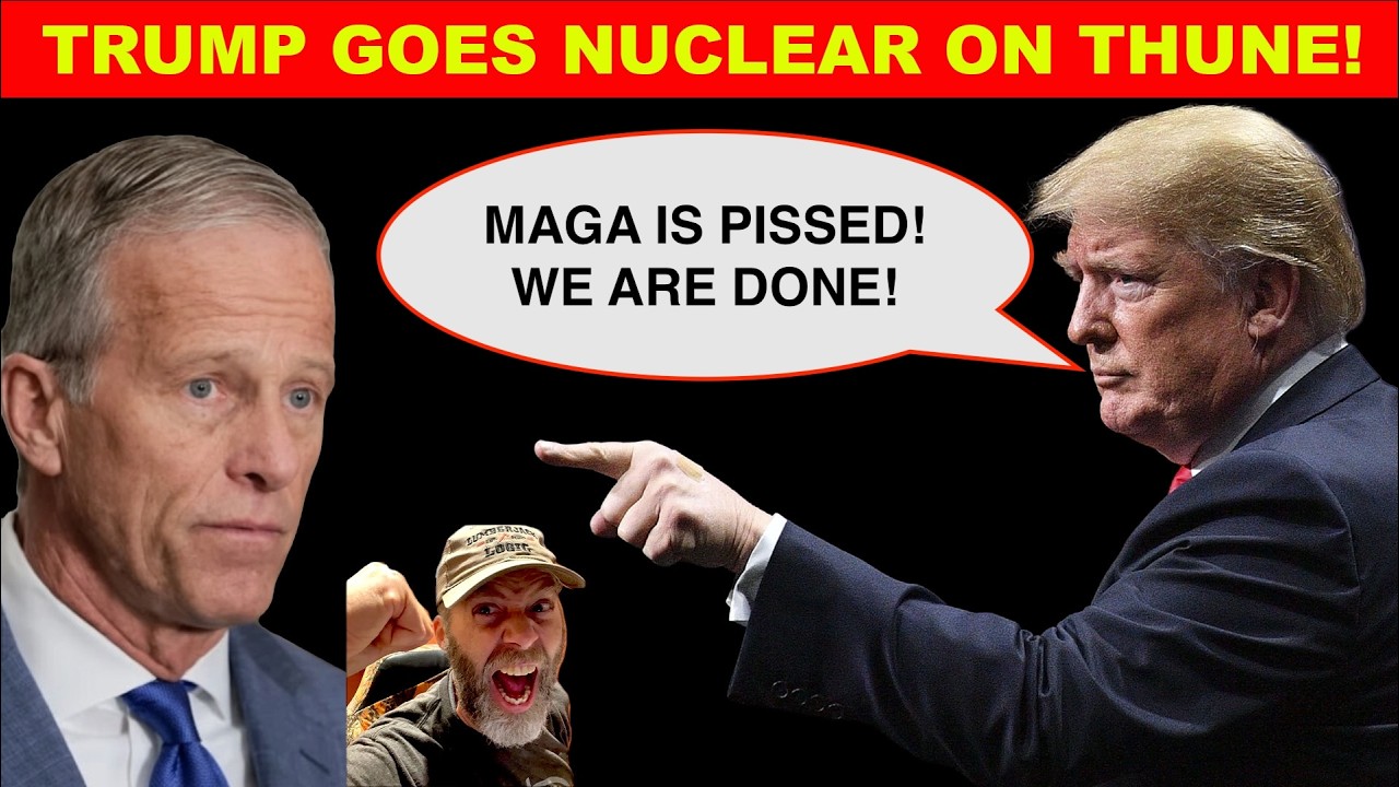 YouTube post by @LumberjackLogic for Cash App Studios. Caption reads: "IT’S OVER, JOHN!" Trump DECLARES WAR as Senate....