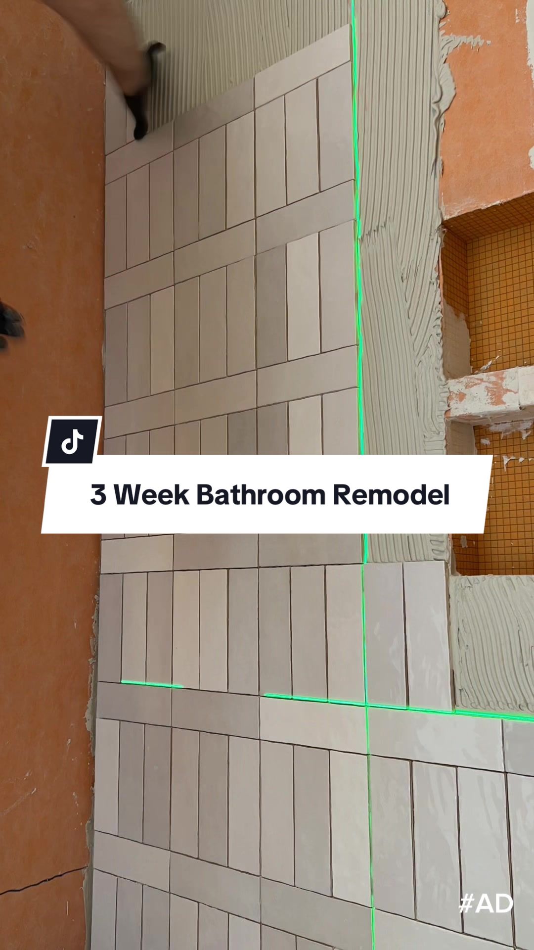TikTok post by @nikandliv.diy for MagicLinks. Caption reads: #Ad This bathroom remodel was SO fun! Every....