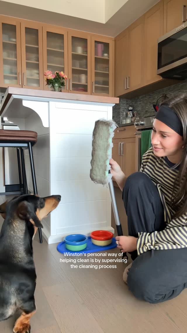 Instagram post by @carlyrivlin for Swiffer. Caption reads: #Ad #SwifferPartner My roommate is always making a....