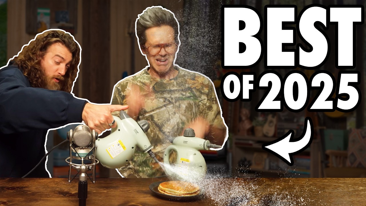 YouTube post by @GoodMythicalMorning for Mythical. Caption reads: Our Top 5 Moments of 2025.