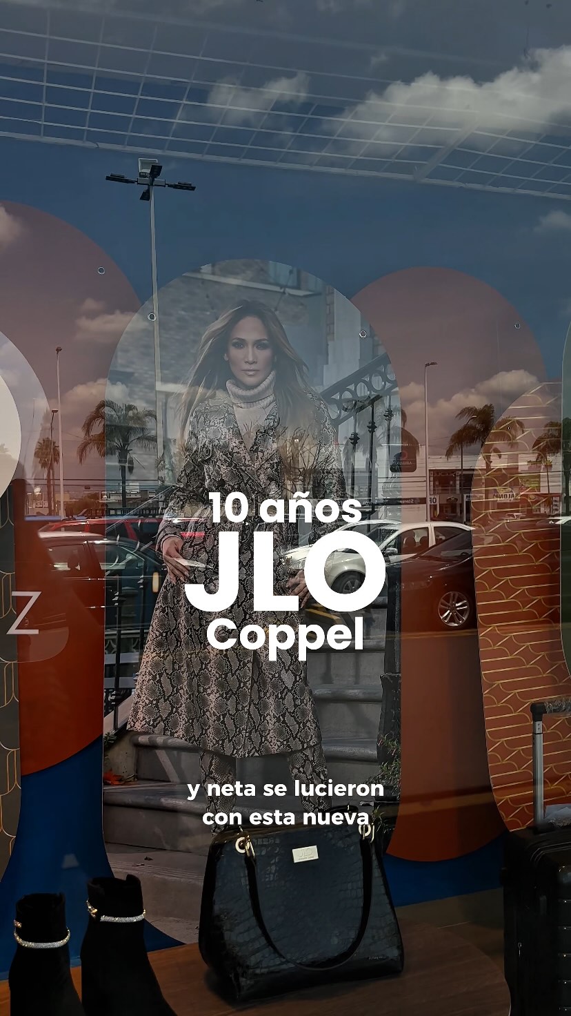 Instagram post by @andreadhzz for Coppel. Caption reads: @andreadhzz ya descubrió la nueva colección JLO....