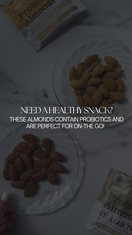 Instagram post by @evakashatservices for Sprout Living. Caption reads: Obsessed with these snacks—super convenient,....