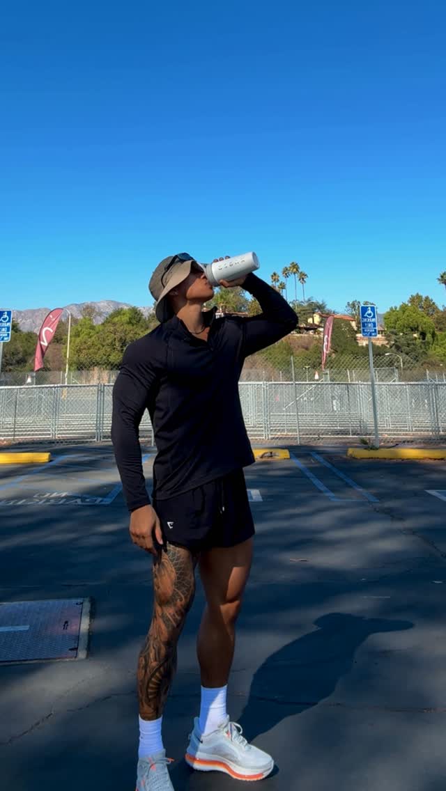 Instagram post by @shotta_john for Kaged. Caption reads: [...] blue, sunny skies, 70 degrees, drinking....