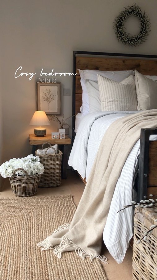 Instagram post by @home.in.herts for Layered Lounge. Caption reads: 🤗🍂 I’m so excited to share our cosy guest room…....