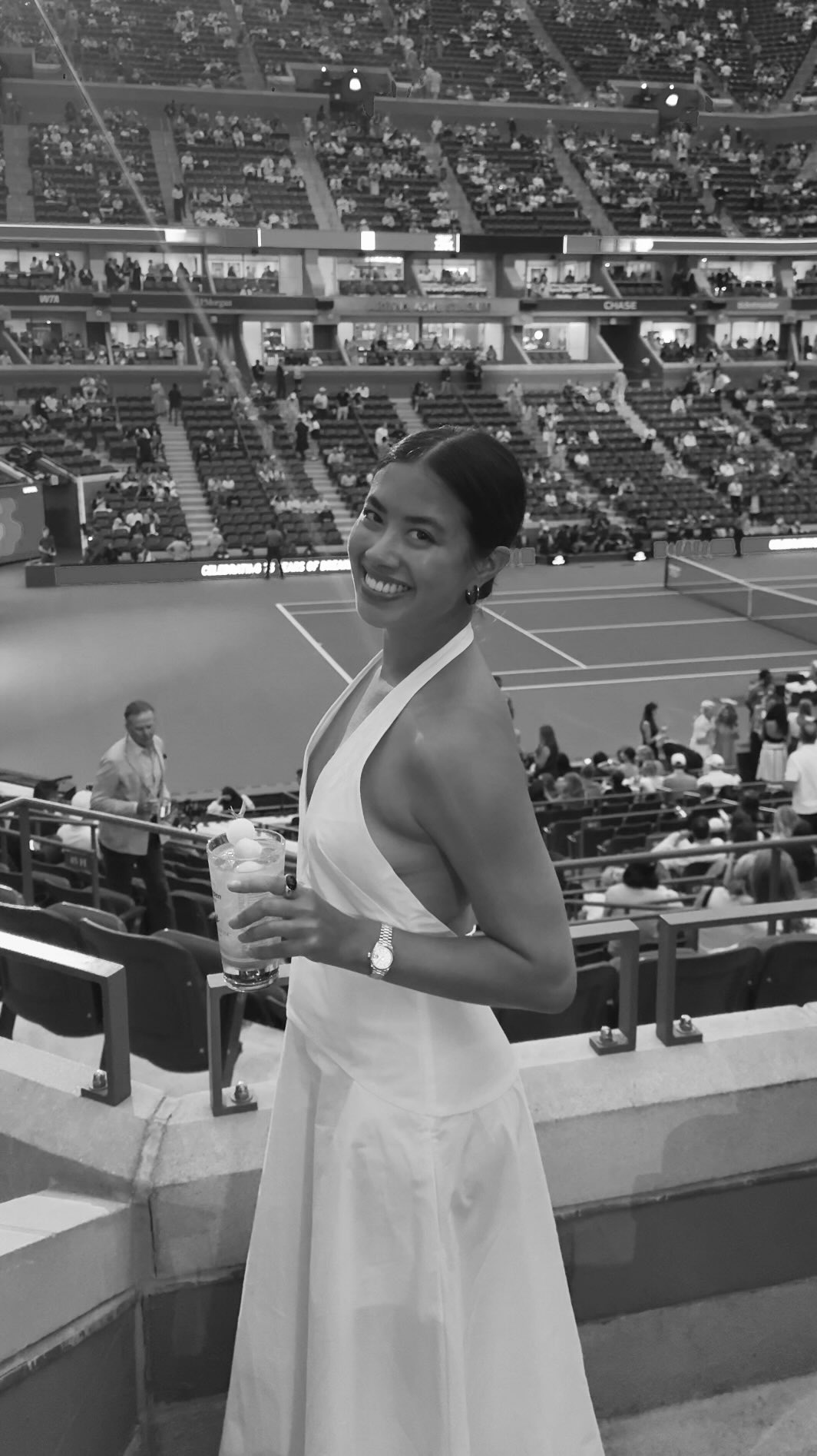 Instagram post by @sasha.mei for Grey Goose. Caption reads: [...] #USOpen and had to go see for myself....