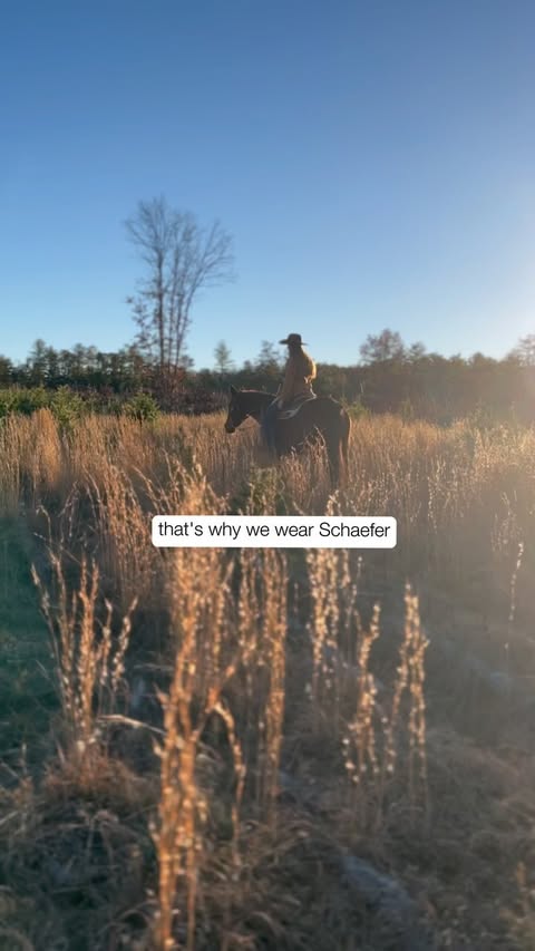 Instagram post by @wranglin.m for Schaefer Outfitter. Caption reads: [...] wear Schaefer. For Land. For Life Schaefer....