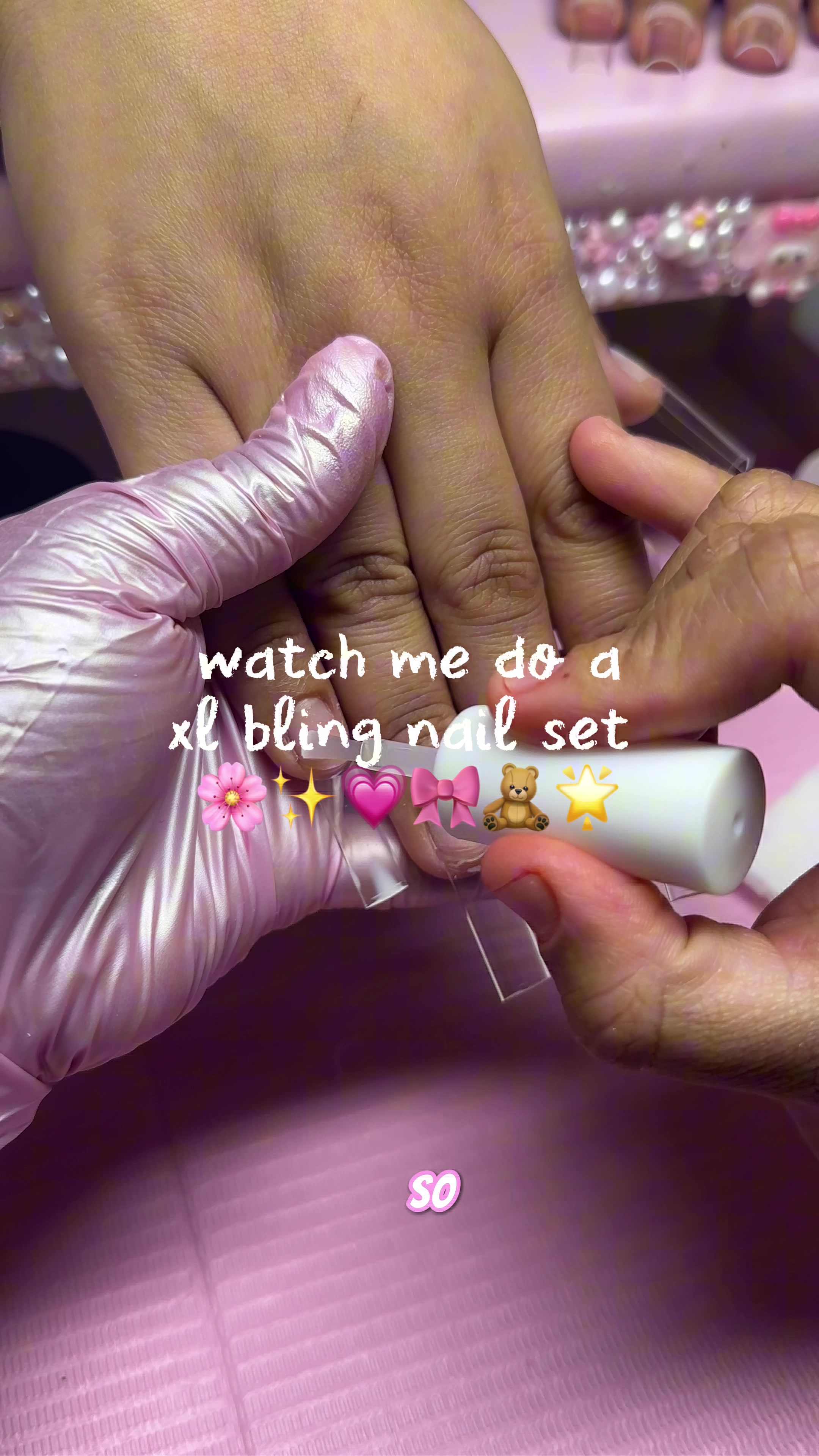 TikTok post by @nailsssbynancy for VBeautyPure. Caption reads: she’s off to pr 🌟🫶  @vbeautypure ode: nancy11 ♡....