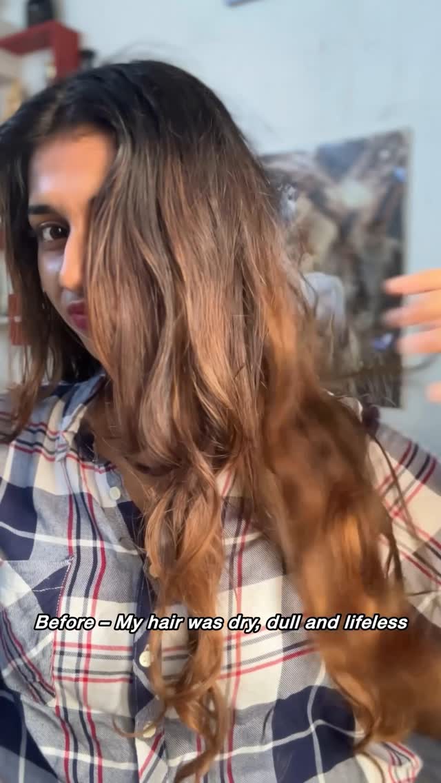 Instagram post by @manishhaaaaaaaa for Love Beauty And Planet. Caption reads: My hair was dull and thirsty— Love Beauty and....