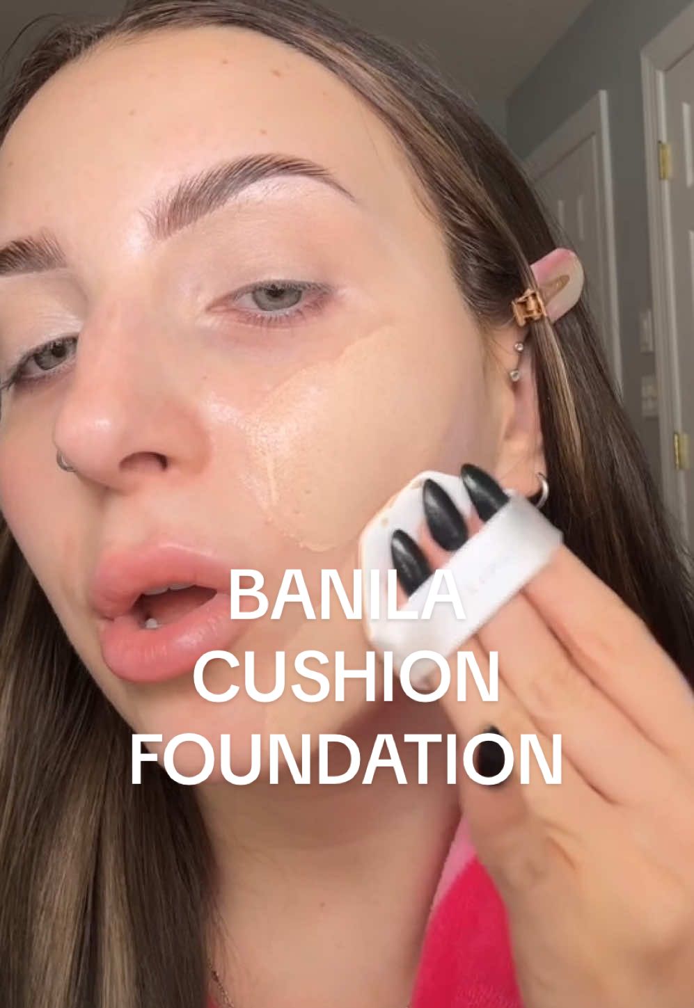 TikTok post by @lexirosenstein for Banilausa. Caption reads: this Korean cushion foundation is finally in the....