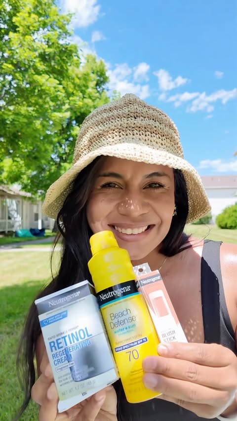 Instagram post by @_jessyclark for Neutrogena. Caption reads: [...] season! ☀️ I’ve been loving these 3....