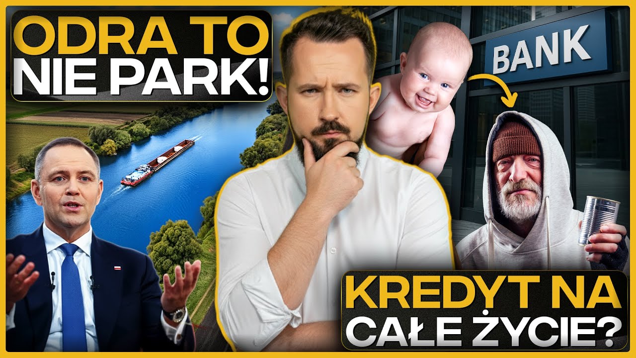 YouTube post by @Praktycznieopieniadzach for The Atlantic. Caption reads: THE PRESIDENT VETOES THE ODRA PARK, and the USA....