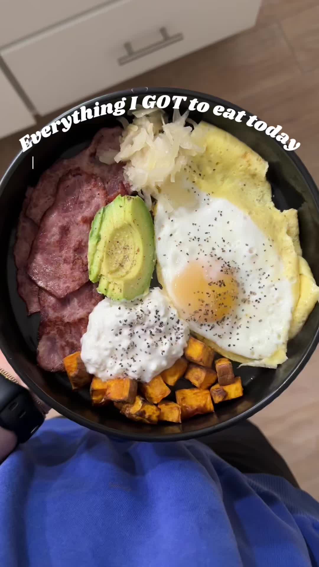 TikTok post by @breeezyt for Purely Elizabeth. Caption reads: Everything I got to eat today, prioritizing Whole....