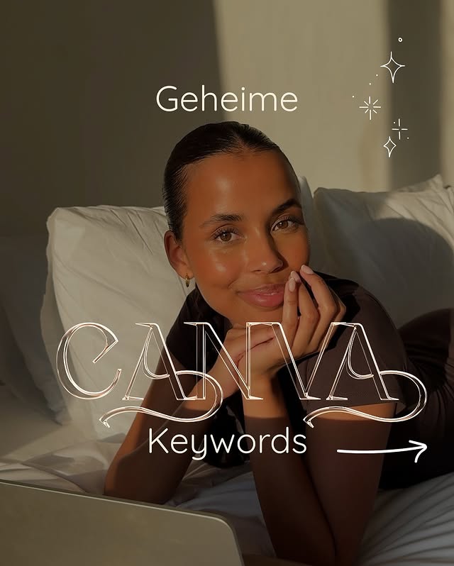 Instagram post by an influencer for Canva Deutschland. Caption reads: [...] gibt?🫢 #canvahacks #canvadeutschland....