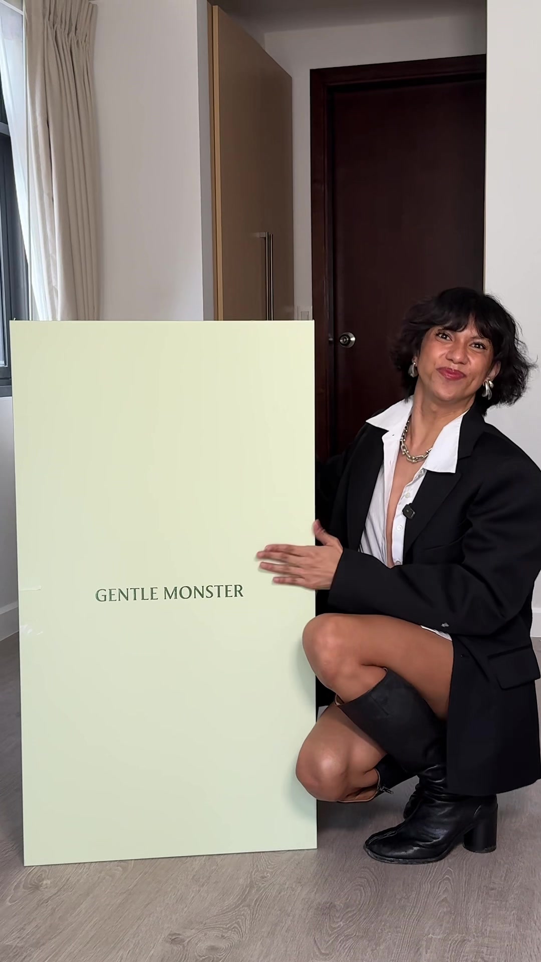 TikTok post by @mimiyuuuh for GENTLE MONSTER. Caption reads: We made it to the list y’all!!!!!!!!!  I 🫶🏻....