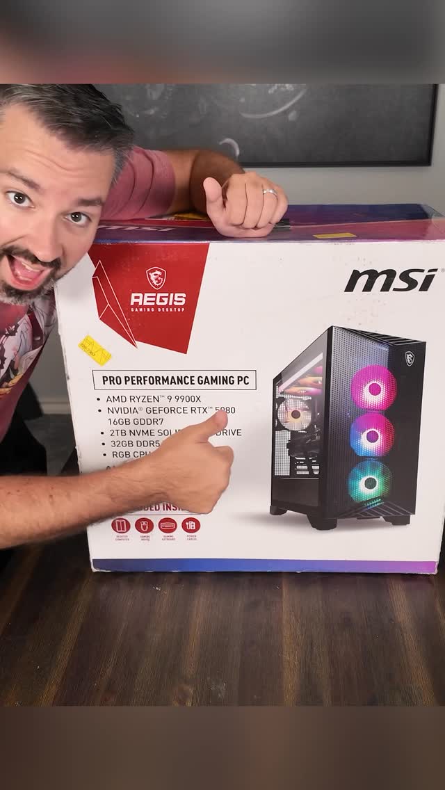 Instagram post by @gassy_mexican for AMD. Caption reads: New PC is FINALLY here! 🖥️👀 Thanks to @amd &....