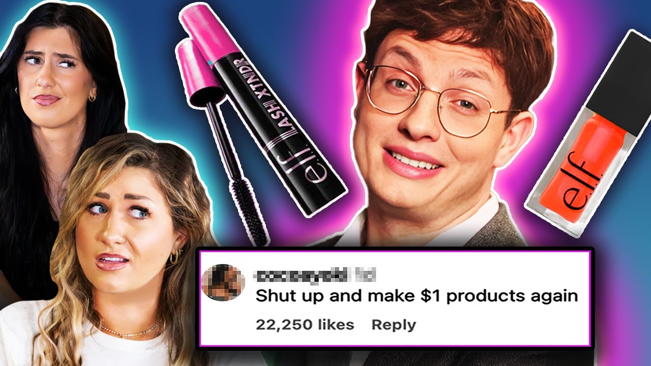 YouTube post by @TheSeshPodcast for O Positiv. Caption reads: e.l.f Cosmetics Addresses Matt Rife Campaign....