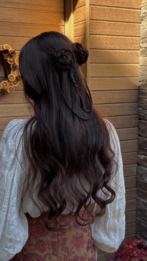 Instagram post by @silvia_mmb for Dyson España. Caption reads: ~un peinado muy otoñal para un color muy otoñal 🍂....