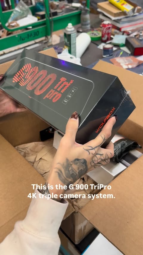 Instagram post by @13thstreetcustoms for WOLFBOX. Caption reads: [...] everyone get these cool dash cams from....