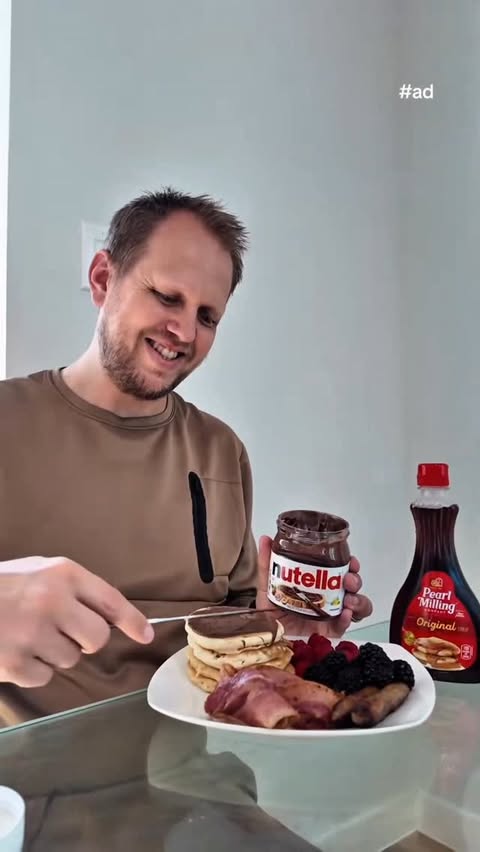 Instagram post by @rachbeyerle for Nutella. Caption reads: [...] partnered with @pearlmillingcompany and....