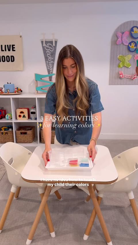 Instagram post by @mackenzie_hyland for KiwiCo. Caption reads: [...] little one learn their colors ✨🌈😊....
