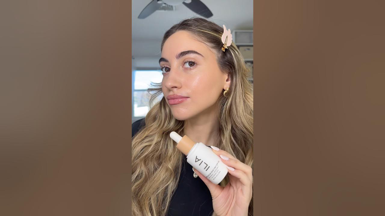 YouTube post by @SamanthaNicole222 for ILIA Beauty. Caption reads: [...] CLEAN SUPER SERUM SKIN TINT FROM....