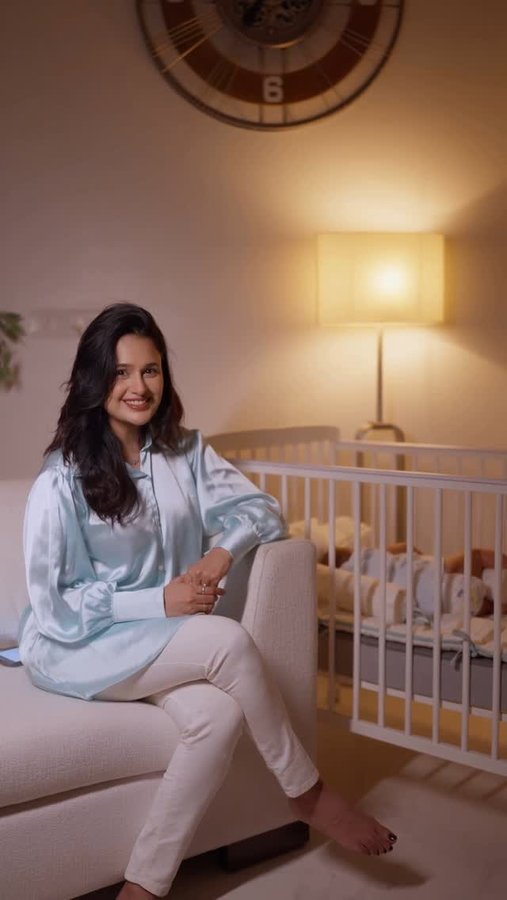 Instagram post by @yuvikachaudhary for MamyPoko. Caption reads: [...] one sleeps peacefully because I choose....