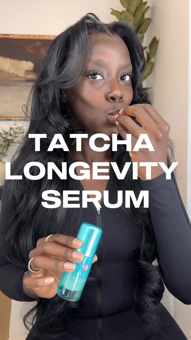 Instagram post by @golloria for Tatcha. Caption reads: the perfect serum for the girls who love a simple....