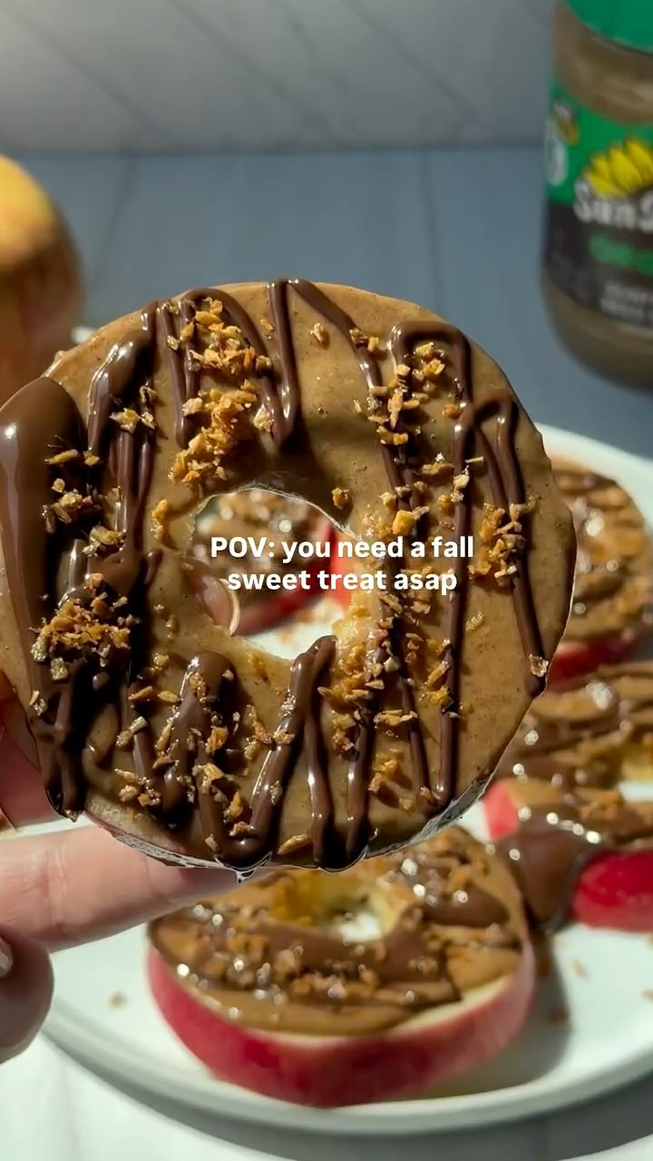 Instagram post by @lesswithlaur for SunButter. Caption reads: If you’re craving a fall sweet treat, you have to....