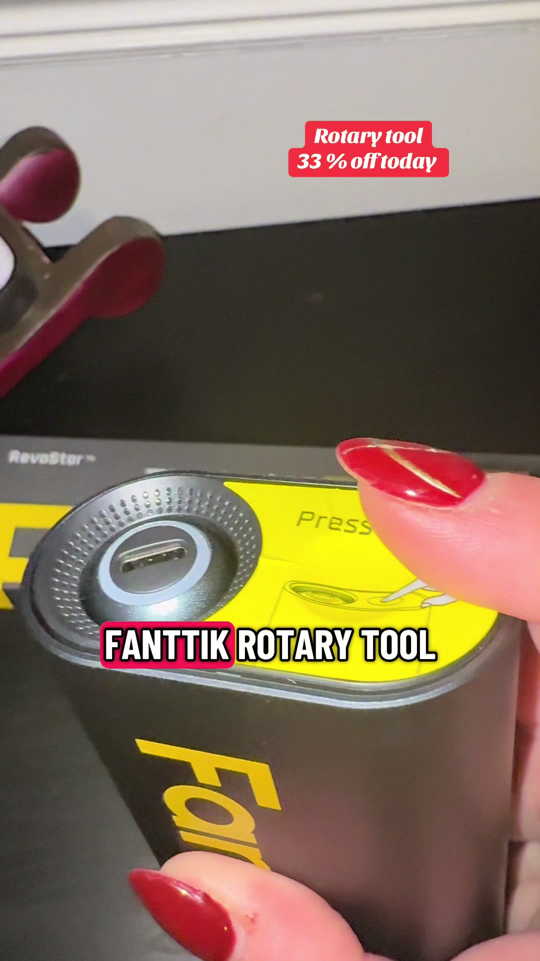 TikTok post by @sam_sweet_brummom for Fanttik. Caption reads: @Fanttik Luxe rotary tool, great diy [...].
