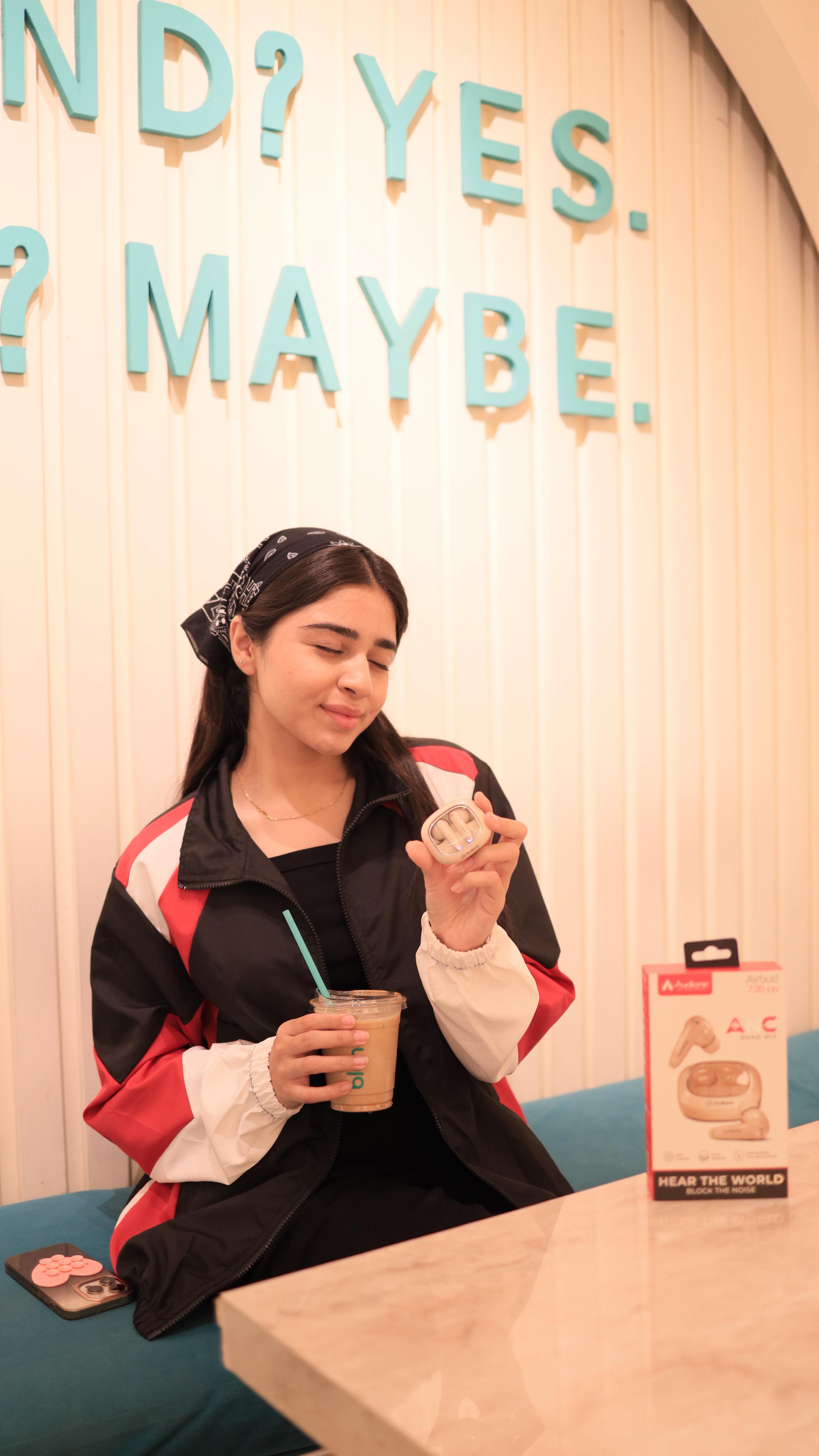 Instagram post by @exploringsisters._ for Audionic. Caption reads: Just Tap In to your grind, your vibe, your....