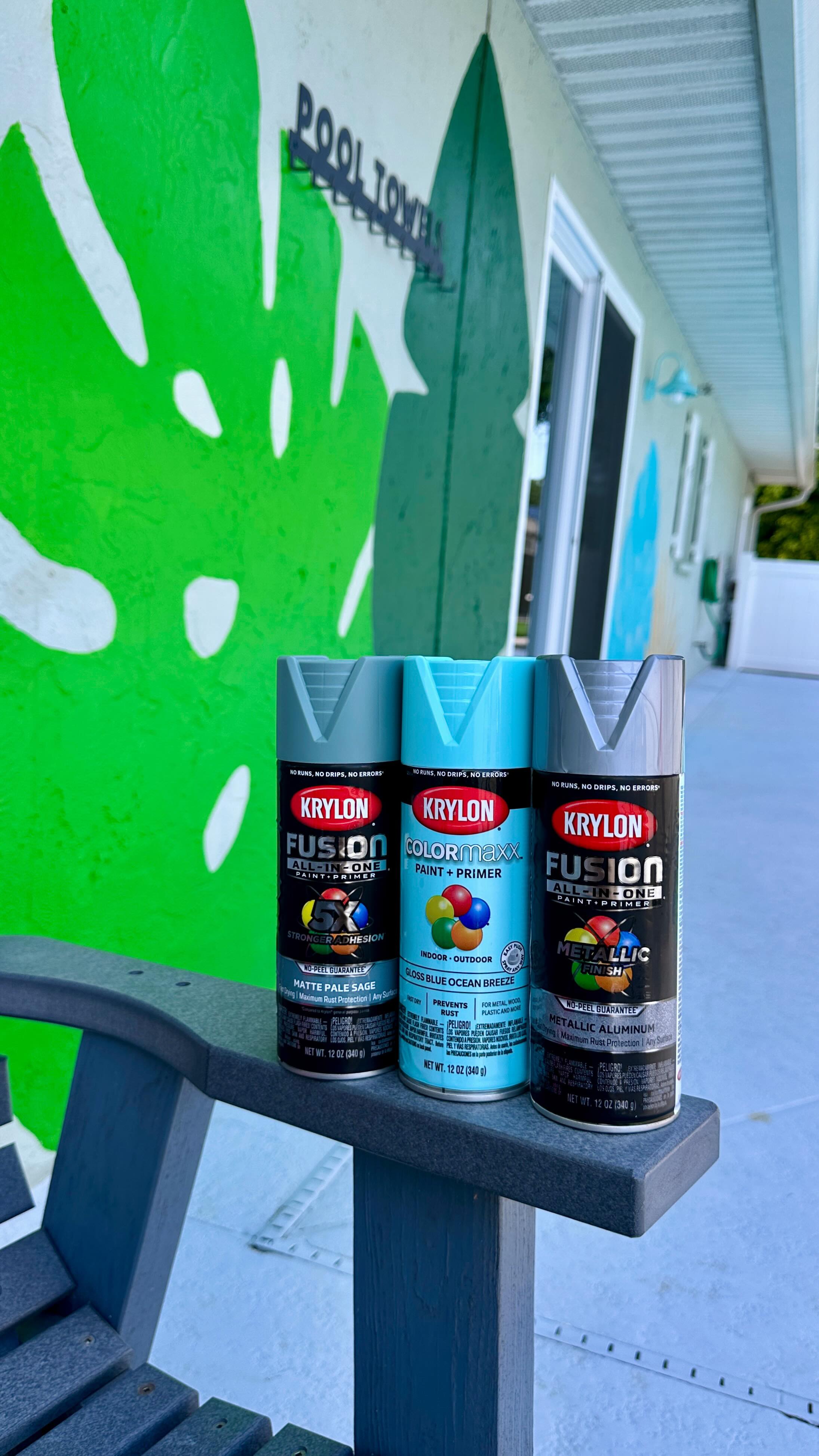 Instagram post by @mrsashleyfrench for Krylon. Caption reads: [...] the patio in just one day thanks to....