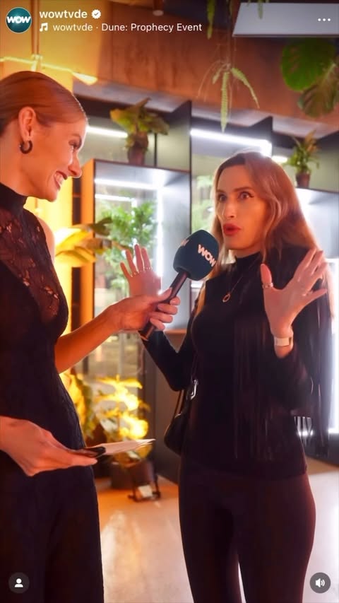 Instagram post by @galiabrener for WOW Deutschland. Caption reads: Did you see the first episode of @duneprophecy on....