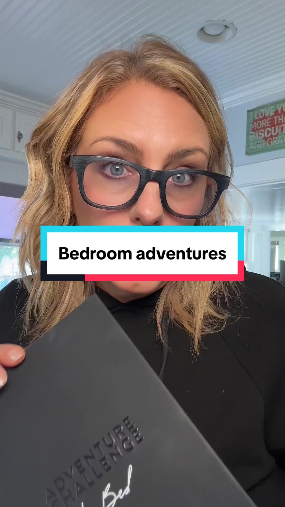 TikTok post by @kristi.kreative for The Adventure Challenge. Caption reads: Spicy book for bed! #booklover #spicybook....