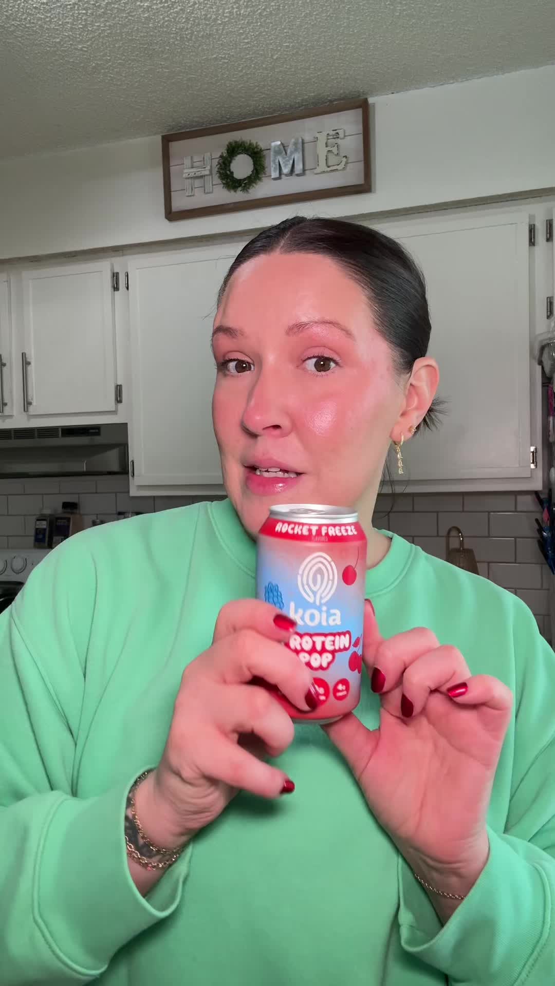 TikTok post by @chelseanicolelifestyle for Koia. Caption reads: [...] flavor might be my favorite ❤️🤍💙....