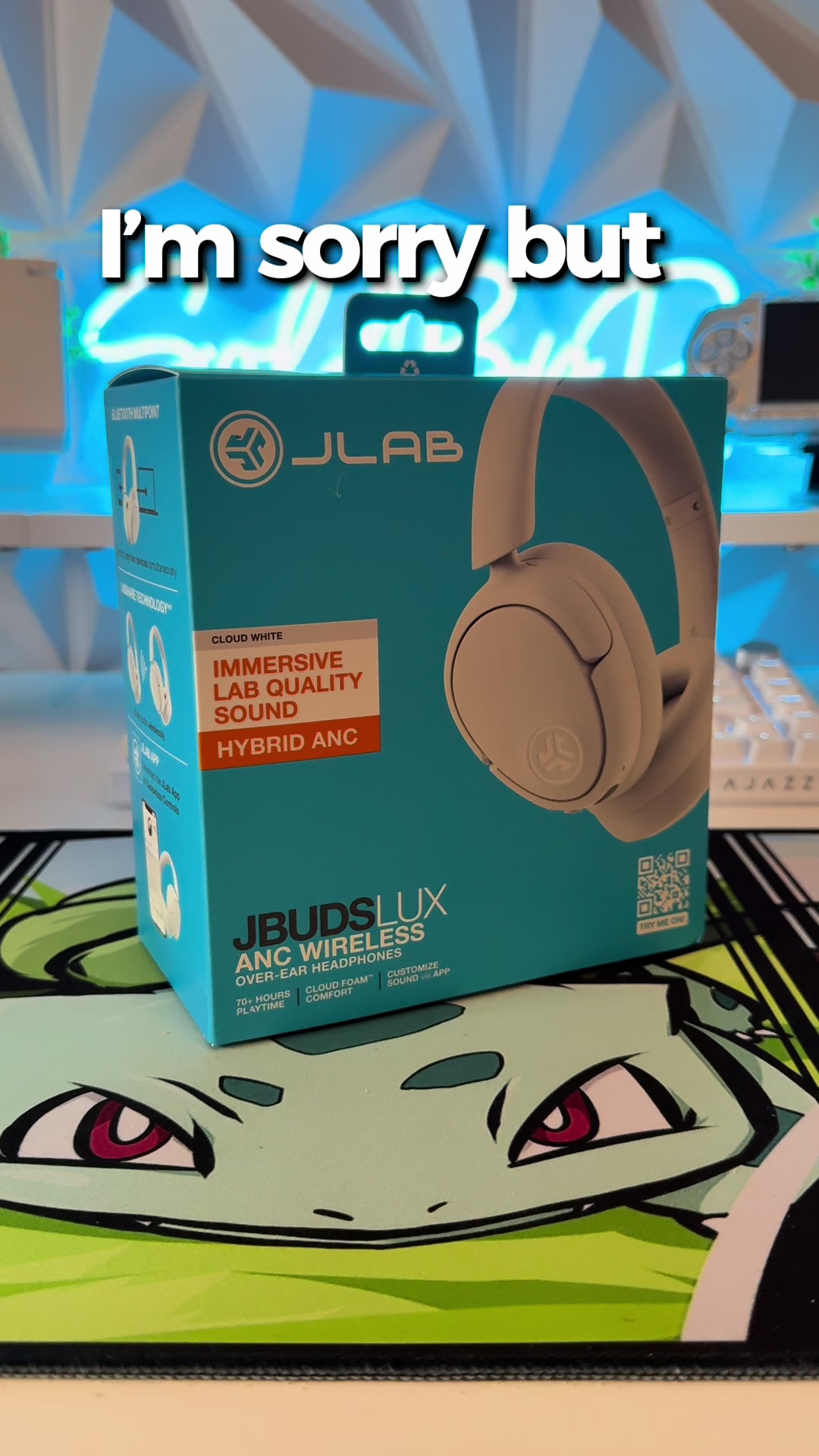 TikTok post by @soldbyrin for jlab_live. Caption reads: [...] I’m extremely happy. Thank you JLab....