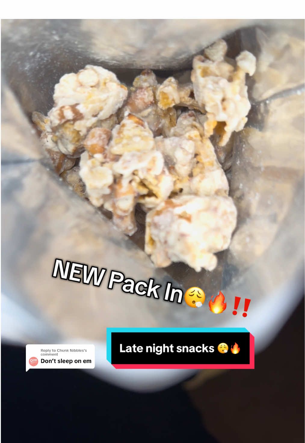 TikTok post by @mr_1emon for Chunk Nibbles. Caption reads: Replying to @Chunk Nibbles imma need some more of....