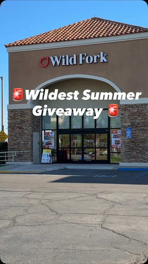 Instagram post by @imashleybreannn for Wild Fork Foods. Caption reads: [...] doing the WILDEST SUMMER GIVEAWAY .....