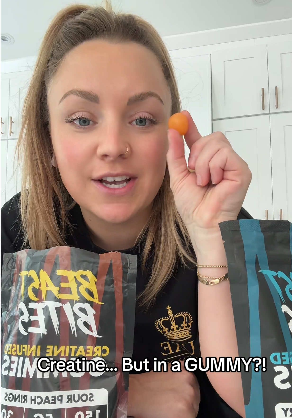 TikTok post by @amandajones207 for Beast Bites. Caption reads: 💥 Build strength the tasty way — Beast Bites....