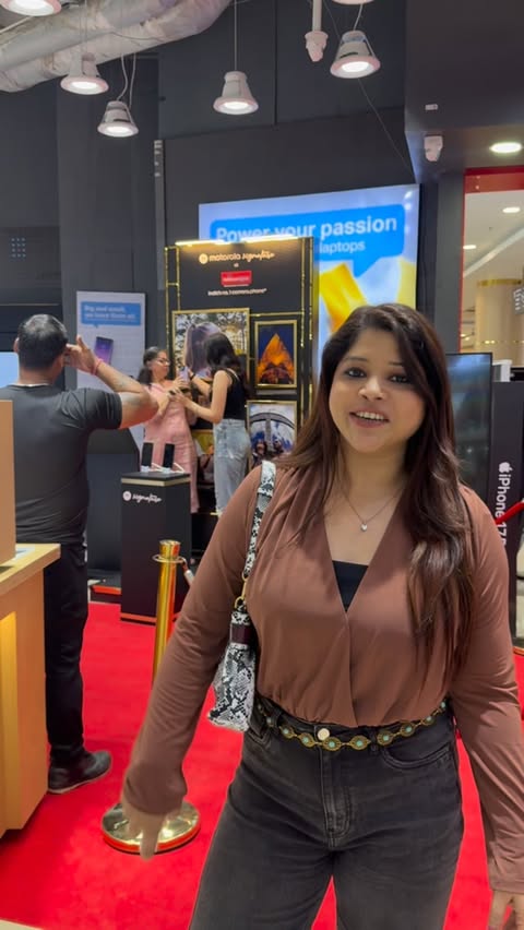 Instagram post by @mystorygram04 for Reliance Digital. Caption reads: Motorola Signature isn’t just a phone launch —....