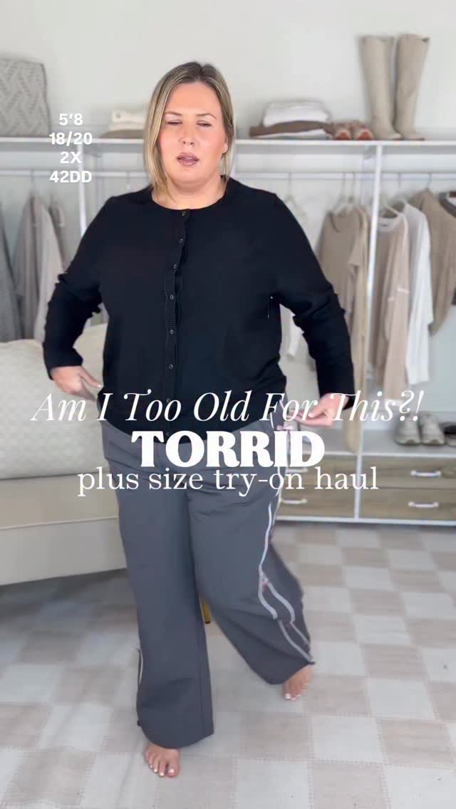 Instagram post by @ashley_dorough for Torrid. Caption reads: SIZES 6X-MEDIUM ✨ ARE WE TOO OLD FOR THIS?! I....