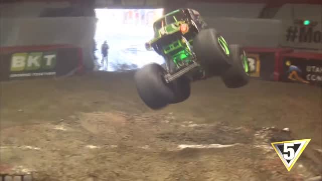 Instagram post by @westonanderson_gd for Monster Jam. Caption reads: On a roll 🔥 

@WestonAnderson_GD digs his way to....