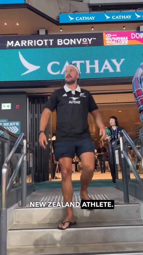 Instagram post by @howtodadnz for Discover Hong Kong. Caption reads: [...] 🤯 #HongKongRugbySevens #Rugby....