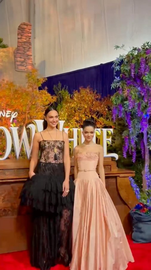 Instagram post by @rachelzegler for Disney Princess. Caption reads: A magical night begins 🍎✨ Rachel Zegler and Gal....