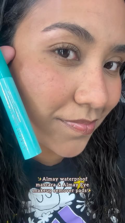 Instagram post by @kimysales_ for ALMAY. Caption reads: [...] mascara and eye makeup remover pads from....