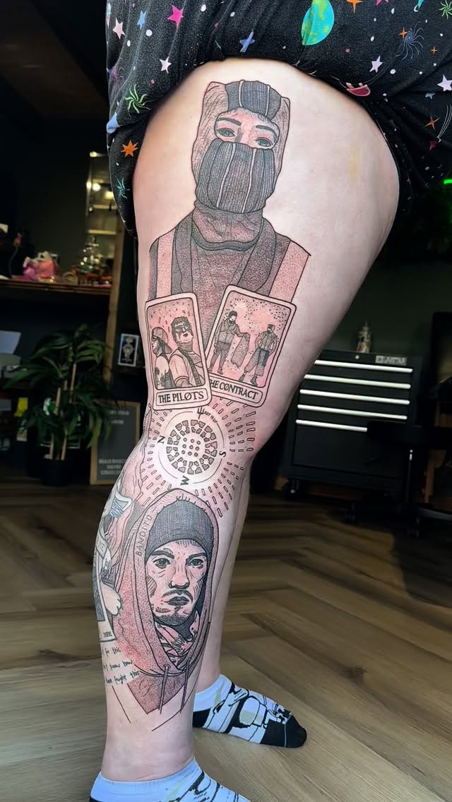 Instagram post by @tasha_leigh_tattooist for Killer Ink Limited. Caption reads: • CLANCY & TORCHBEARER • We worked our butts off....