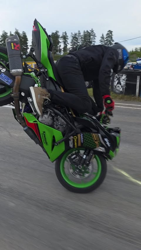 Instagram post by @sakkinenstunt for XLMOTO. Caption reads: [...] gear for professional riders from @xlmoto....