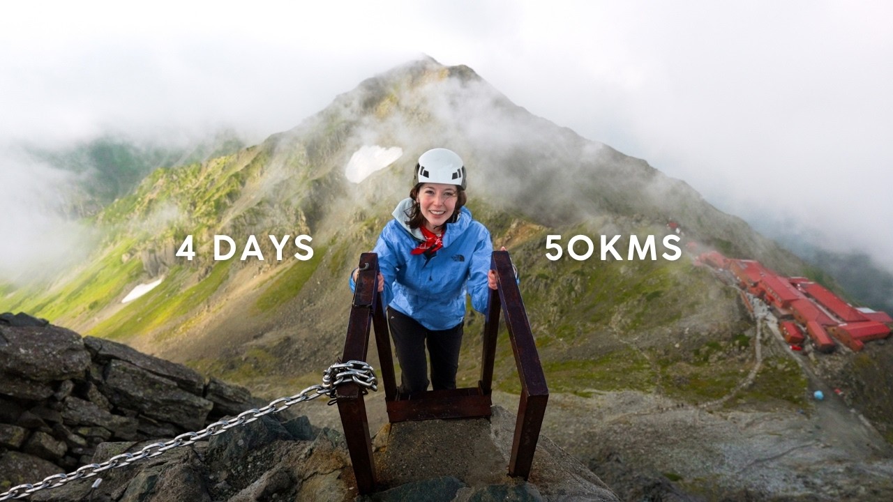 YouTube post by @CurrentlyHannah for Musicbed. Caption reads: 4 Days Solo Hiking Japan's Favourite Northern Alps....