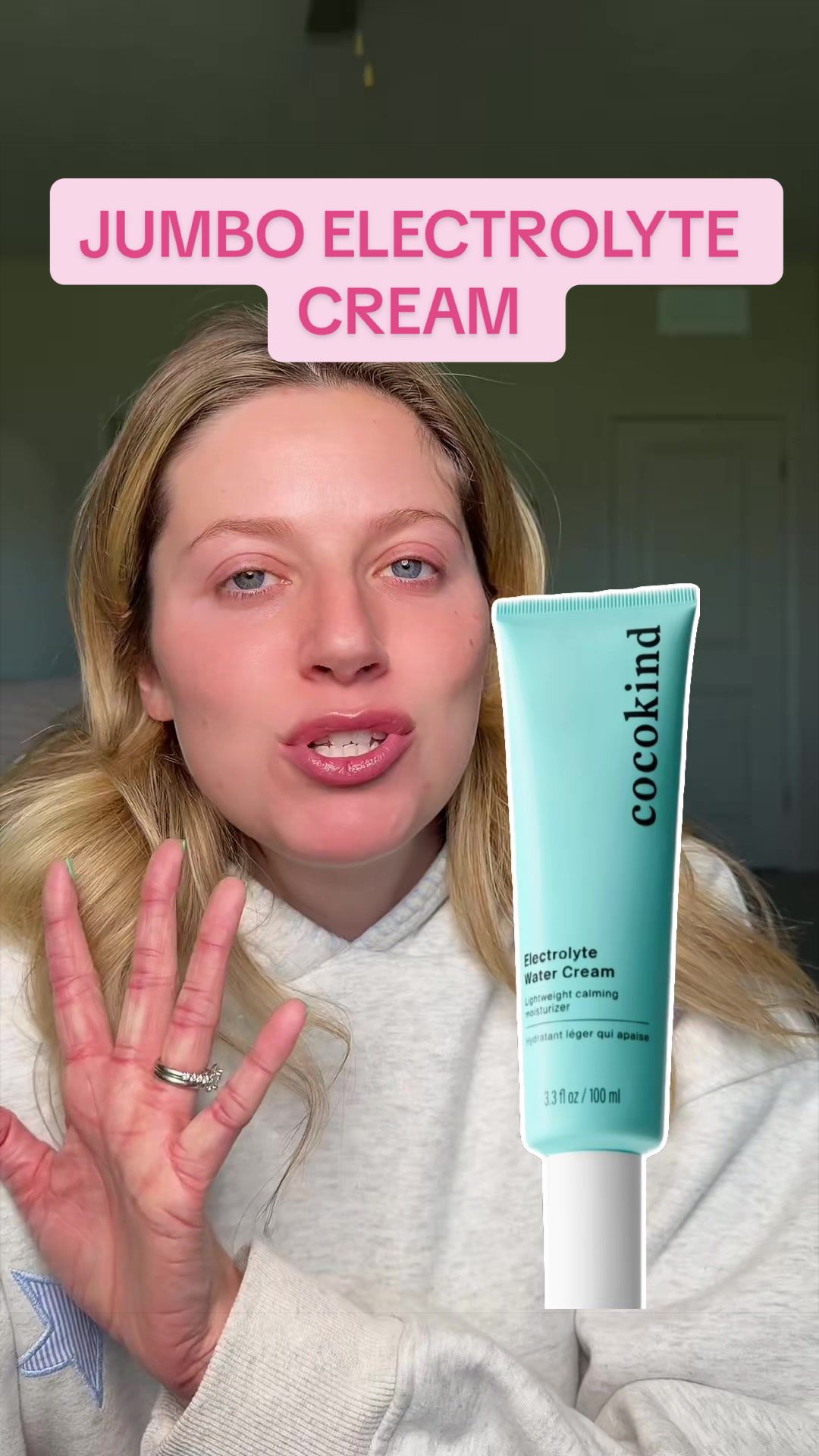 TikTok post by @skincarewithshelbs for Cocokind. Caption reads: [...] we need a jumbo mist next @cocokind....