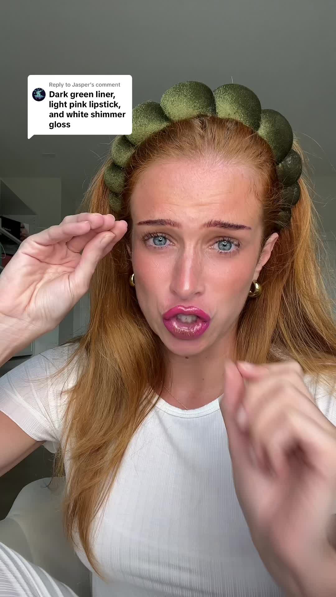 TikTok post by @sarah_wolak for Maybelline. Caption reads: Replying to @Jasper ANOTHER DAY ANOTHER....