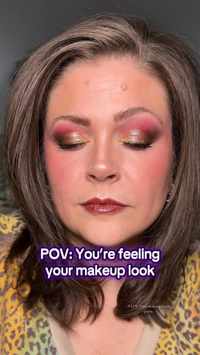 Instagram post by @melissa_beautyover40 for Adriana Nichole Cosmetics. Caption reads: POV: You’re feeling your makeup look. That’s me....
